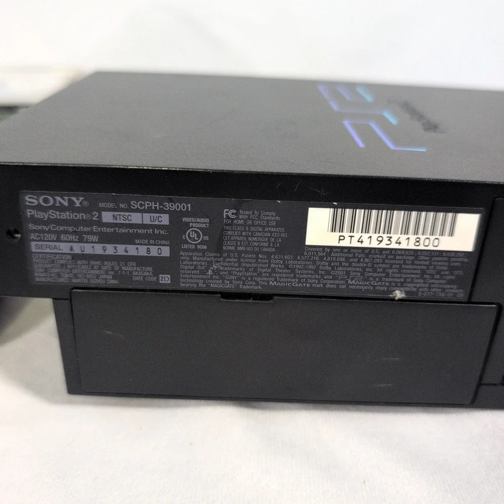 Sony PlayStation 2 PS2 Fat SCPH-39001 Console OEM Black Controller 11 Games